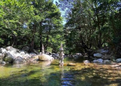 La rivière Le Lignon à proximité des Cabanes insolites du Loup Bleu