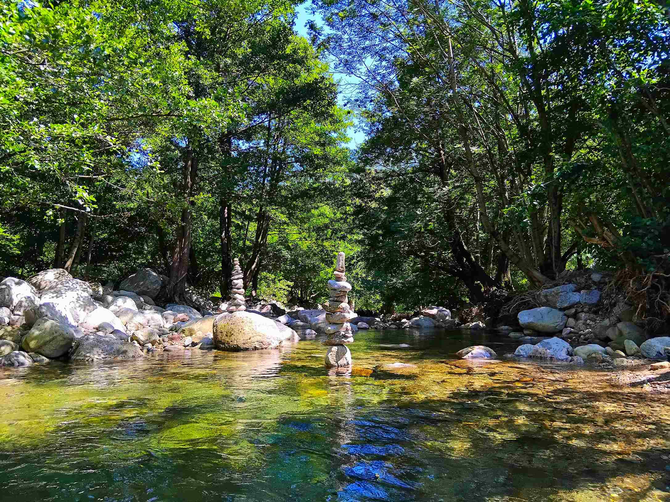 Rivière le Lignon aux cabanes du loup bleu